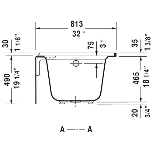 Duravit Architec 66" x 32" Alcove Bathtub & Reviews Perigold
